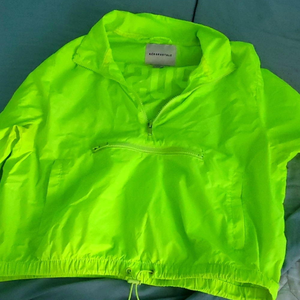 Neon green windbreaker
